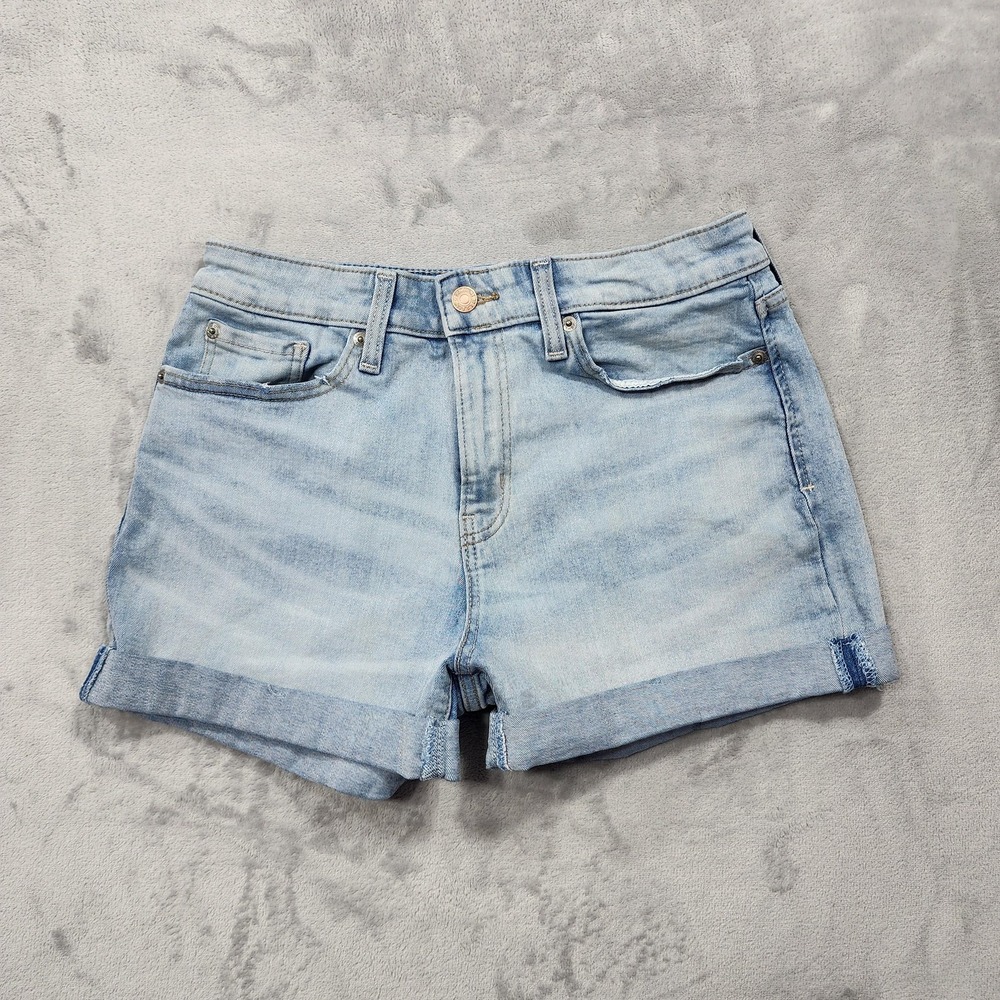Signature‎ Levi Strauss Shorts Womens 7/W28 Blue Mom Stretch Cuffed High Rise
